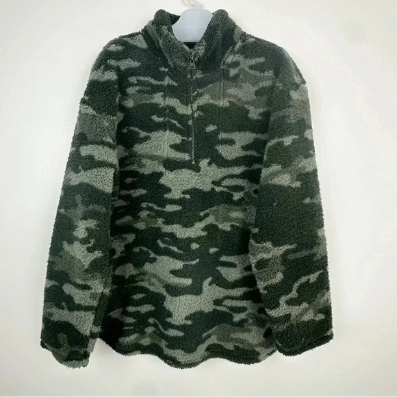 Koolaburra‎ by UGG Camo Cozy Sherpa 1/4 Zip Fuzzy Fleece Pullover XL - Picture 2 of 13
